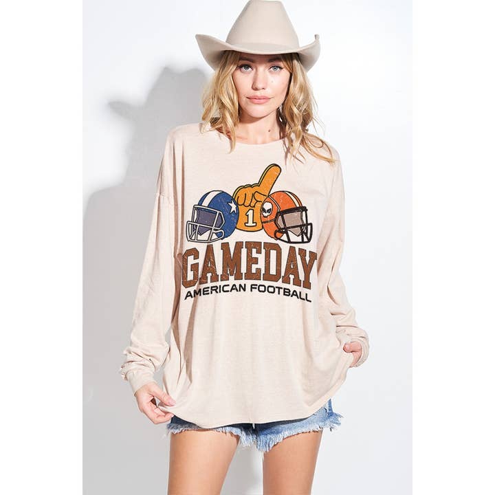 Phil Love - Wholesale Graphic Sweatshirt - Women's - Game day print tri blend oversized Sweatshirt 9