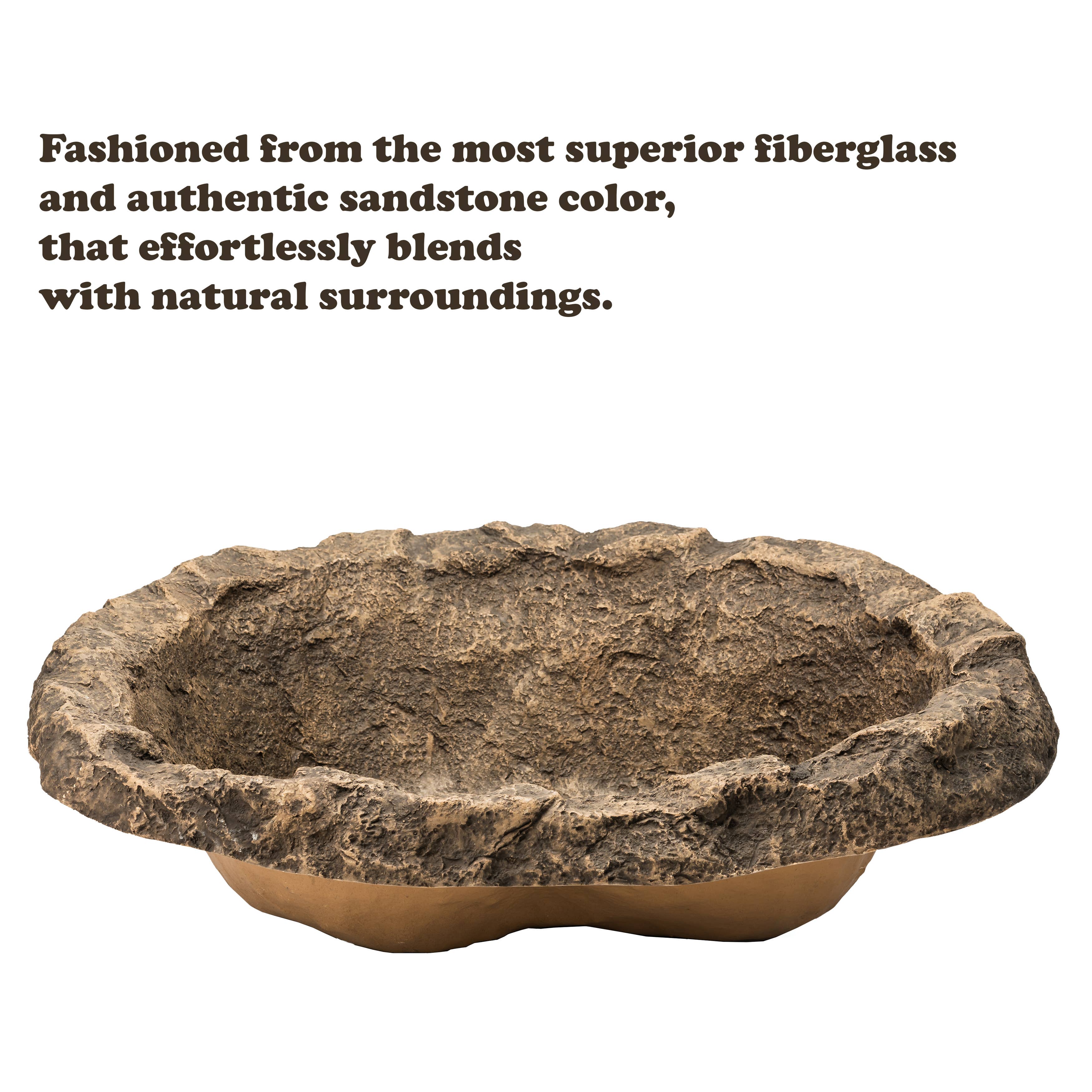 Quickway Imports - Wholesale Outdoor Ornament/Decor - Faux Rock Fiberglass Garden Decorative Water Pond, Sandstone3