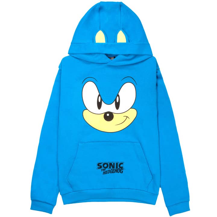 SONIC THE HEDGEHOG Boys Hoodie - 100% Cotton Hooded Sweatshirt - Lounge Wear for Ages 6-12 - Perfect Gamer Gifts for Boys-Blue for wholesale by Fringoo Group Ltd