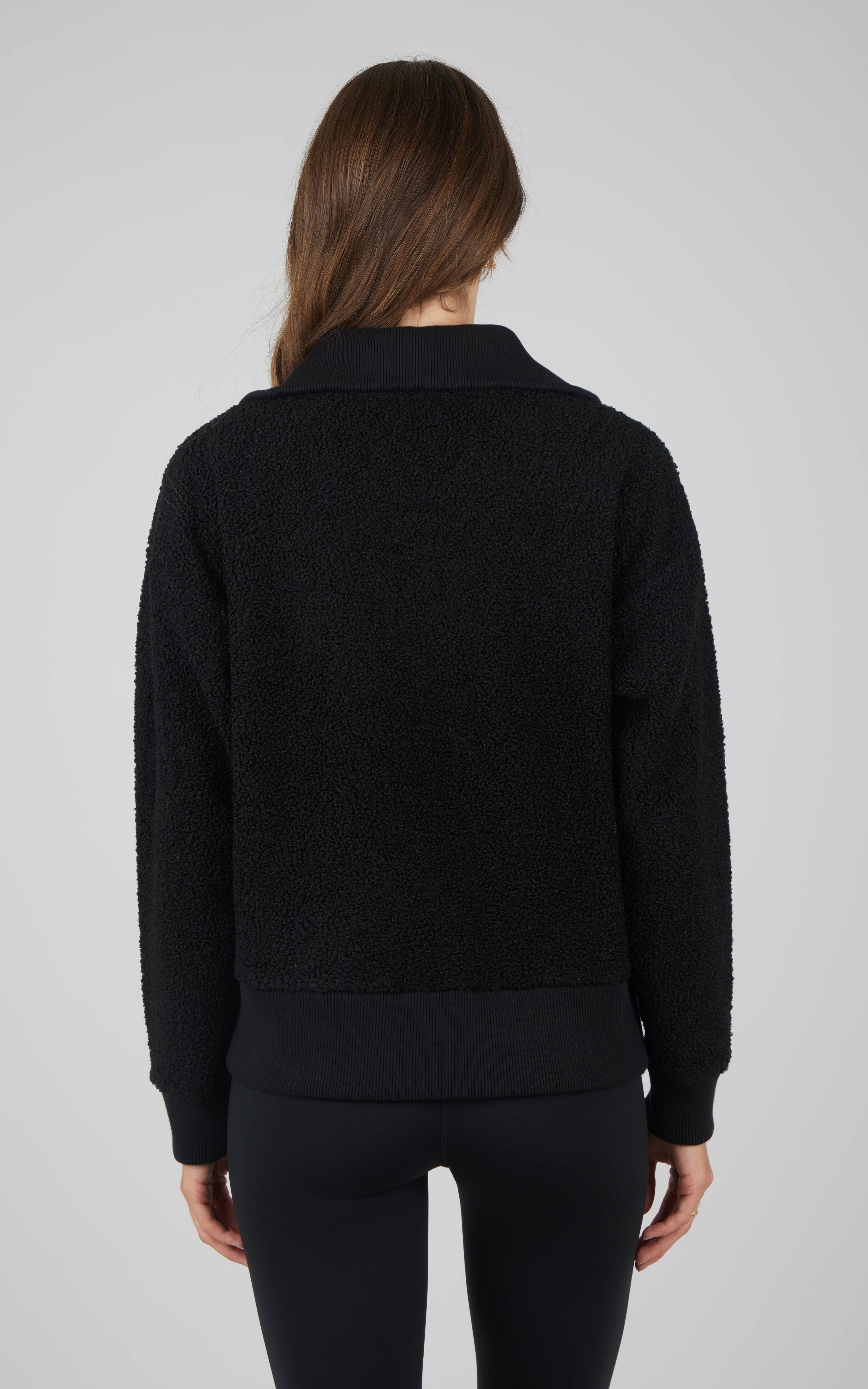 90 Degree by Reflex & Yogalicious - Wholesale Sweatshirt - Women's - Women's Cozy Sherpa Half Zip Pullover Sweatshirt2