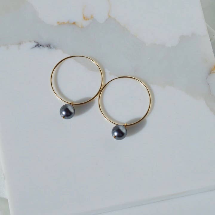 NOORNOIR - Wholesale Hoop Earrings - Clark Hoop Earrings- Black2