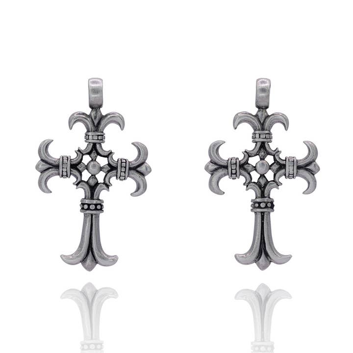 Religious Pewter Pendant Necklace - Gothic Cross for wholesale by Nirvana LLC