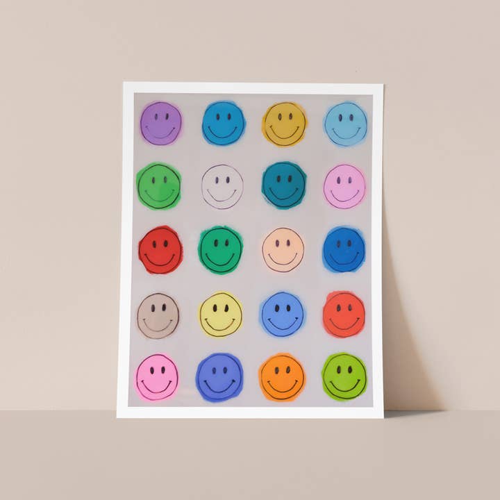 ALEX'S - Wholesale Art Print - Rainbow Smiley Face Print2