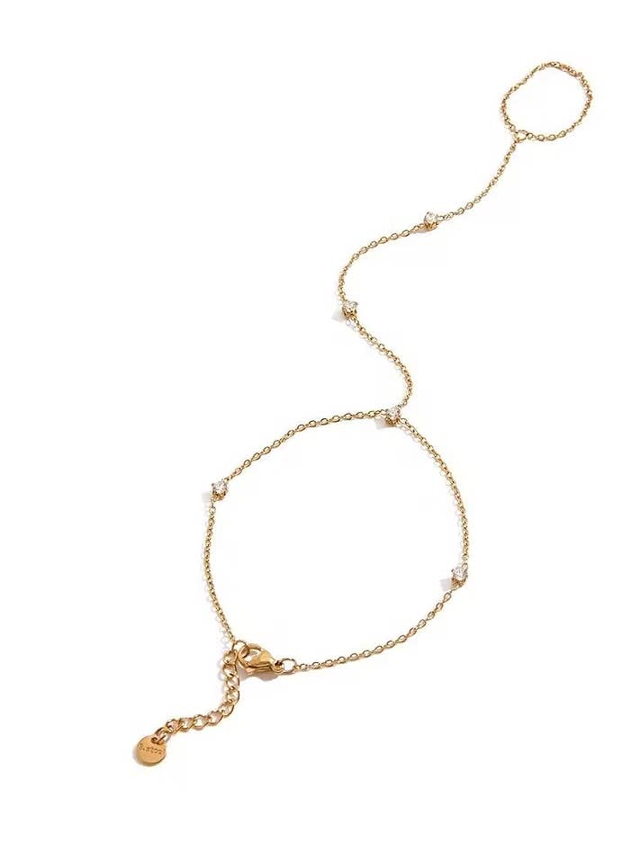 Catena a 3 lancette in acciaio, anello e bracciale in cristallo per la vendita all'ingrosso da parte di HoopLa