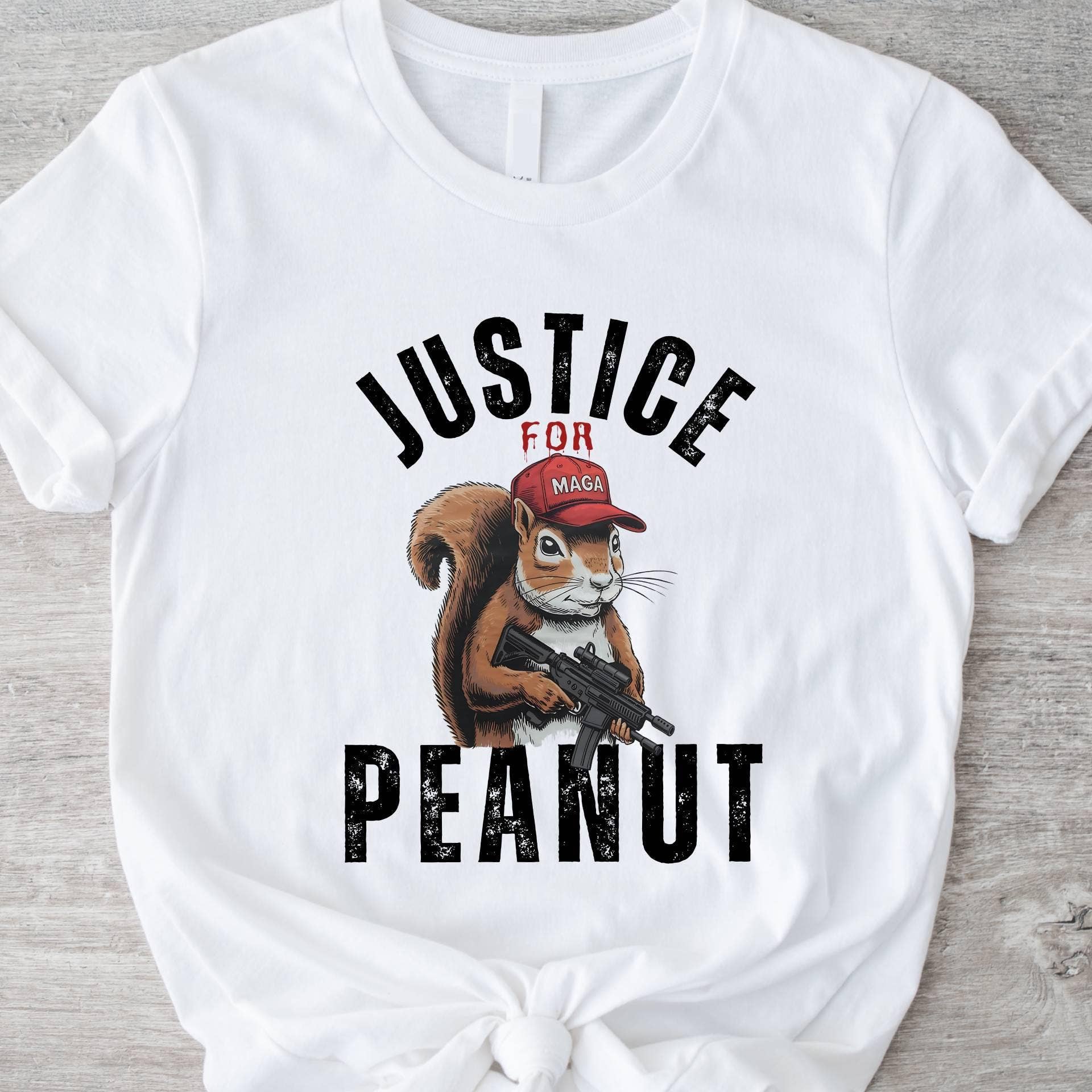 NVC Ecommerce LLC - Wholesale T-shirt met print - Dames - Shirt van Justice For Peanut, sweatshirt voor eekhoornliefhebbers0