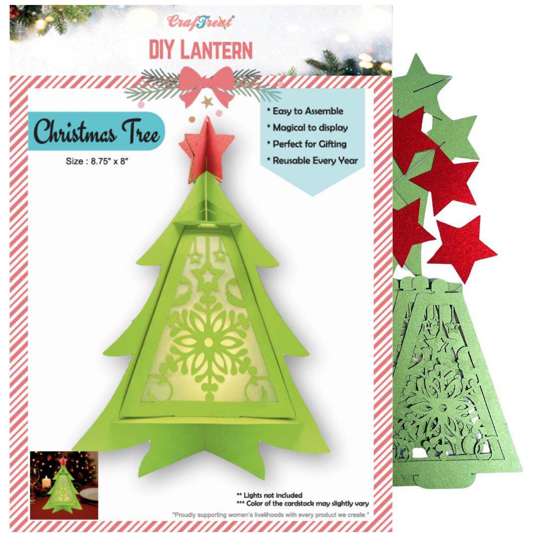 CrafTreat - Wholesale DIY Craft Kit - Craftreat DIY Paper Lanterns - Christmas Tree1