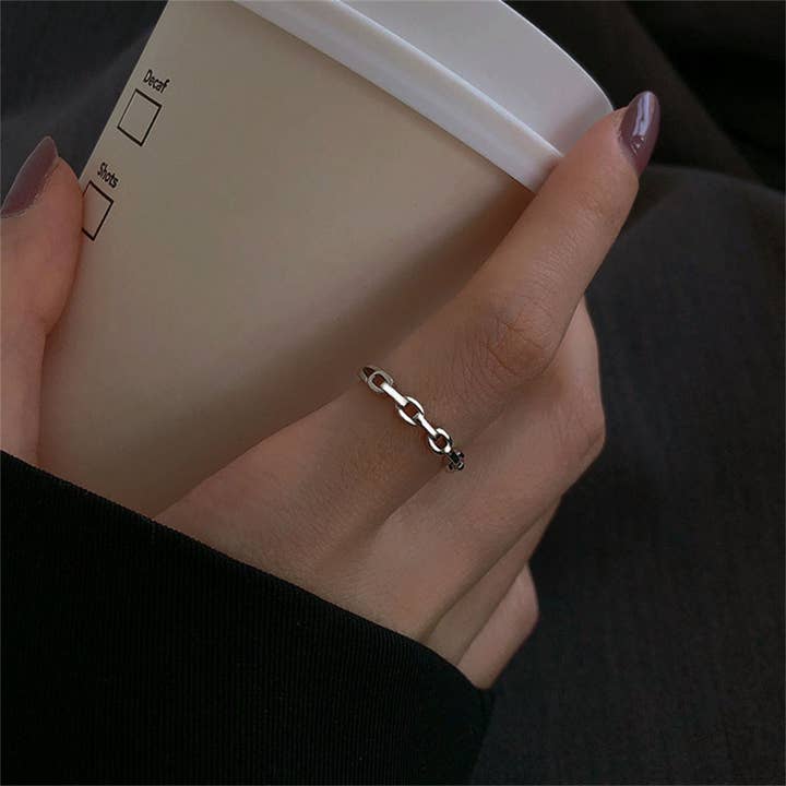 Perimade & Co. LLC - Wholesale Band/Stacked Ring - Stackable Chain Band Ring in 925 Sterling Silver