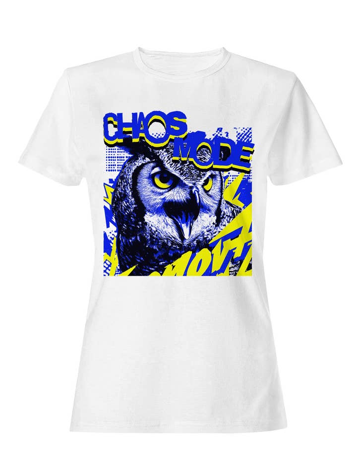 Chaos Mode Owl Art Design Women's T-shirt for wholesale by Swift Retail