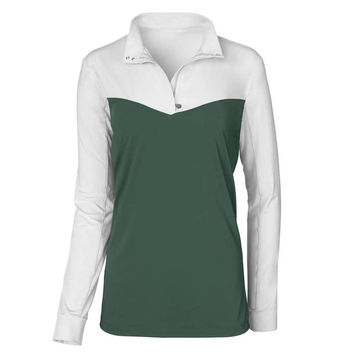 Dapplebay Lady 1/4 Zip Show Top-Bianco/Sempreverde per la vendita all'ingrosso da parte di Dapplebay