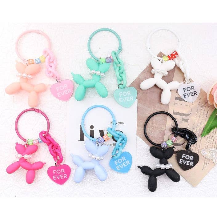 Diacly - Wholesale Keychain - Unisex - 12pk Baloon Puppy Pearls Key chain bag charm1