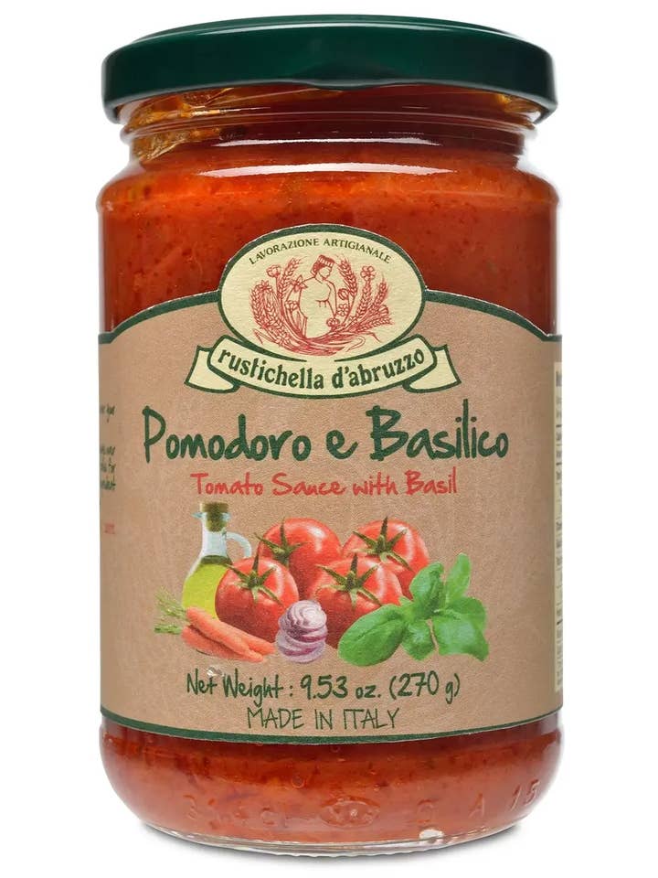 Rustichella d'Abruzzo Tomatensoße mit Basilikum, 270 g für den Großhandel von Golden West Specialty Foods