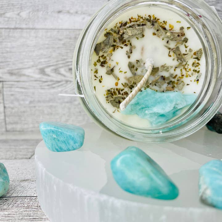 Lit Life Creations – wholesale Jar/filled candle – Ashe Meditation Candle 12 oz with Guided Meditation included1