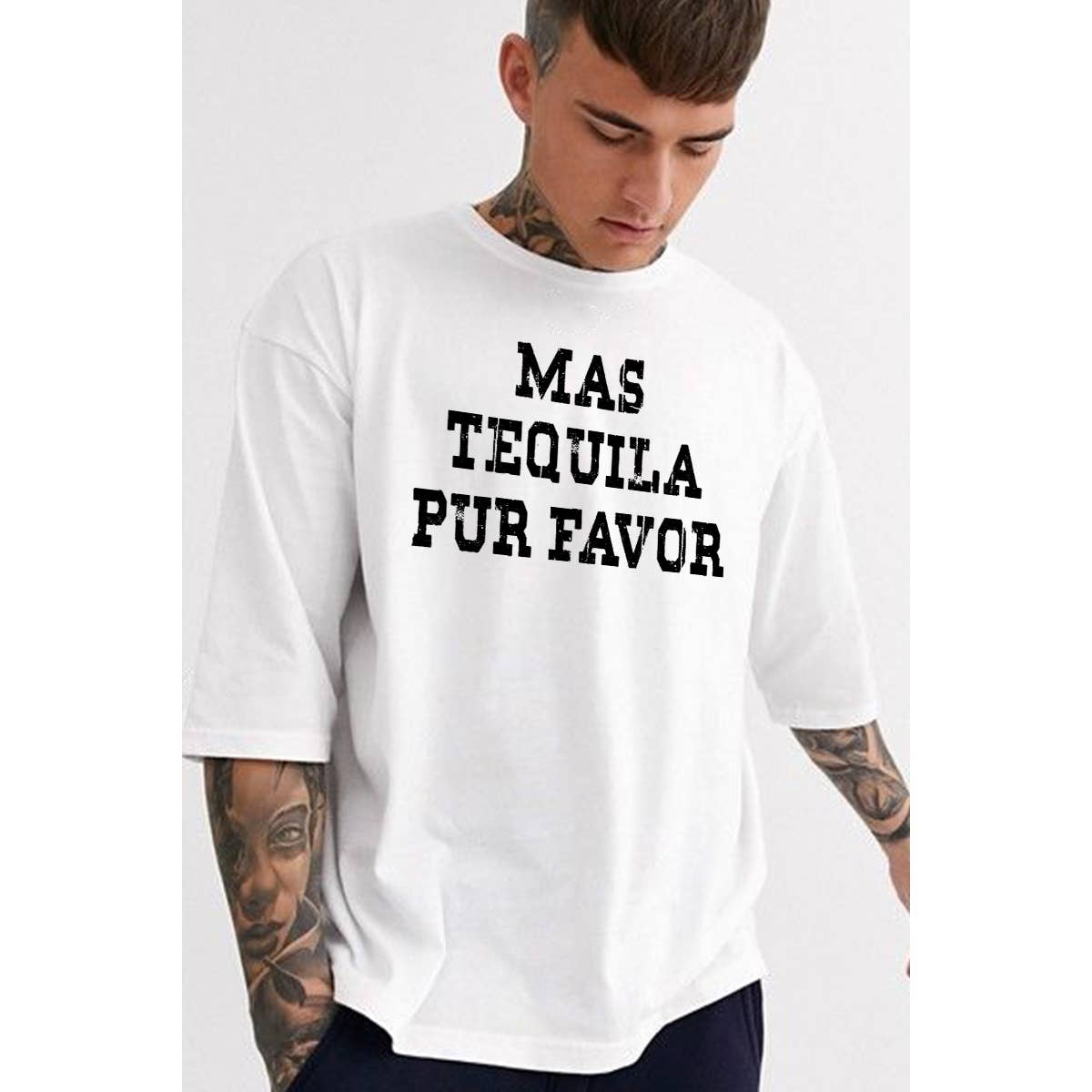 Nobrand - Wholesale Screen Printed T-Shirt - Men's - MAS TEQUILA PUR FAVOR GRAPHIC MENS TEE 3