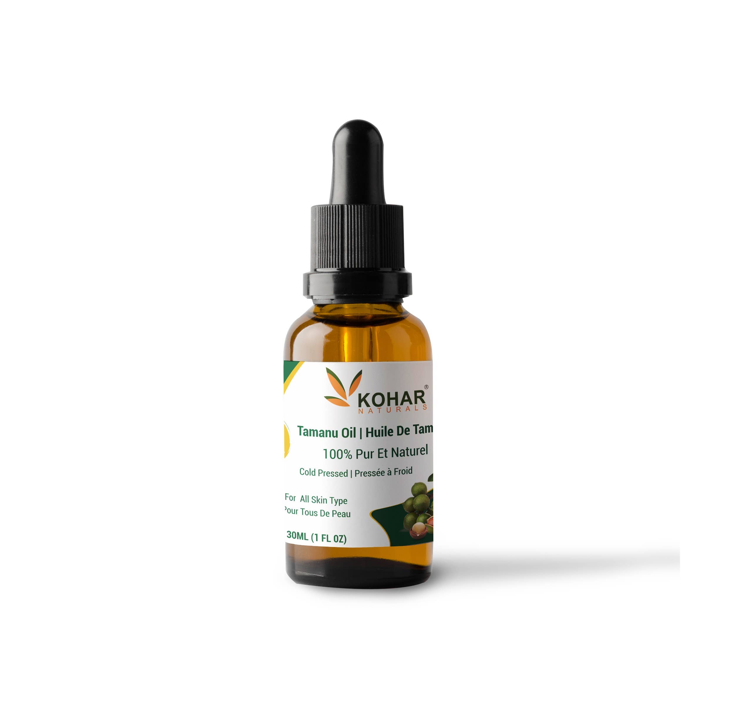 KOHAR NATURALS – Engroshandel Bad/Kropsolie – 100% Naturlig Koldpresset Uraffineret Tamanu Bæreolie. 30 ml