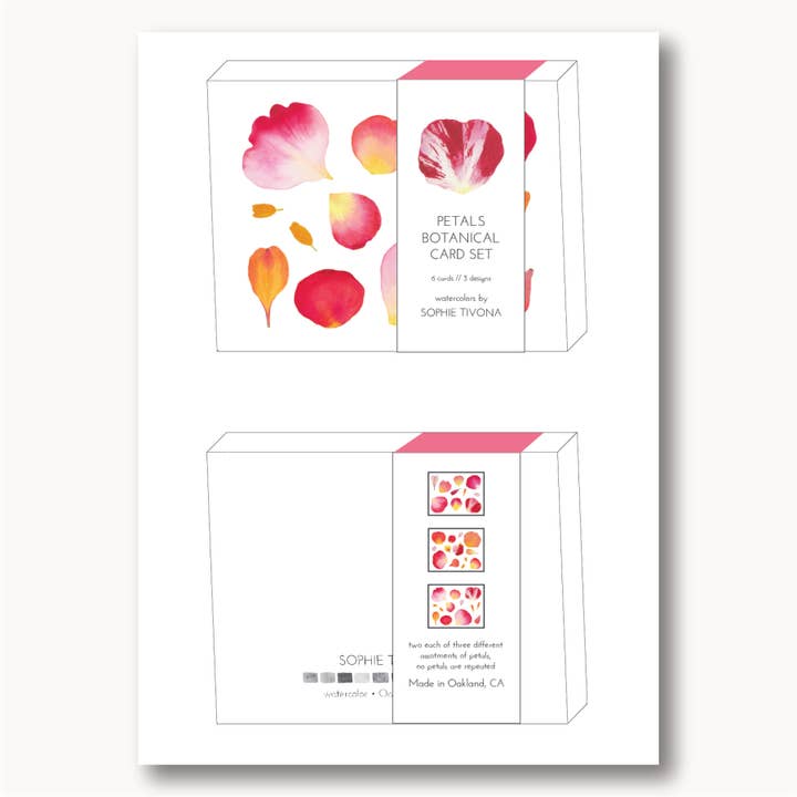 Petals Card Set for wholesale by Sophie Tivona Paper