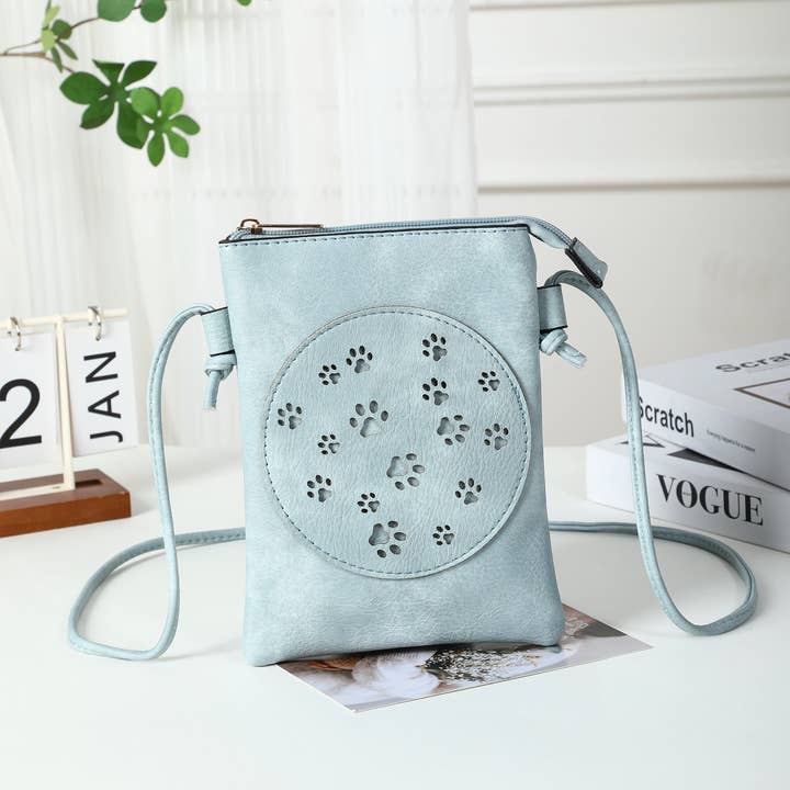 Blue - Paw Crossbody Bag for wholesale by Shine Mark Accessories