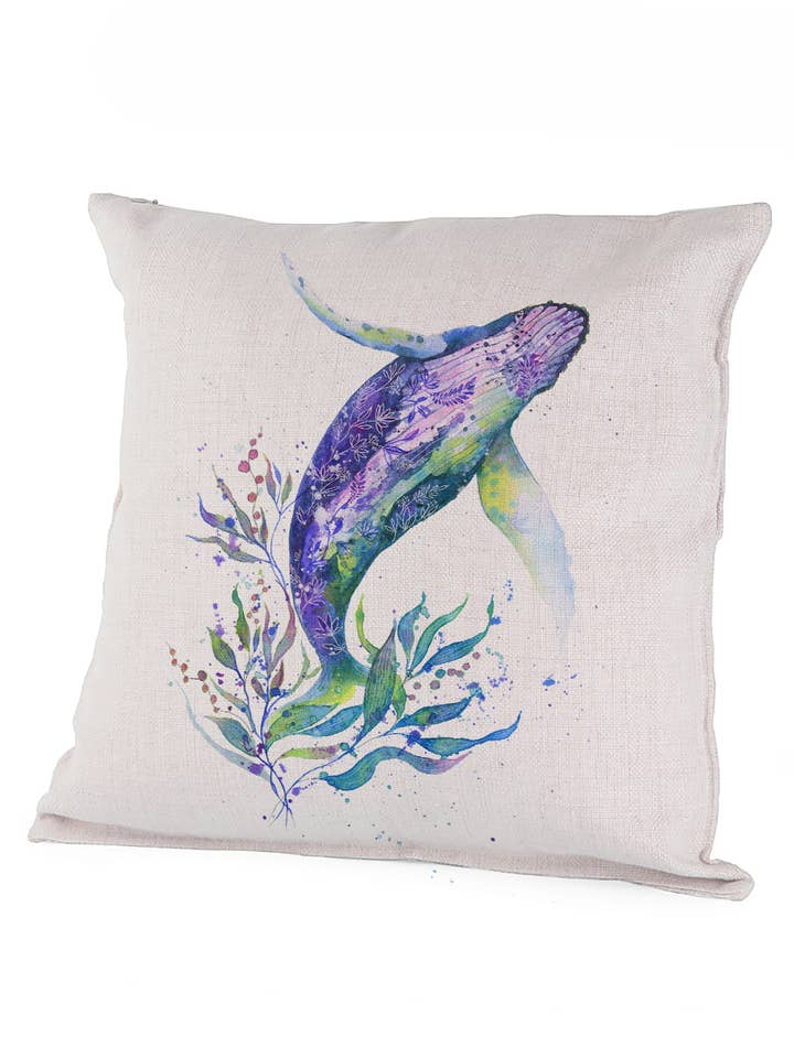 Funda de cojín (Lienzo) 16x16" - Vals Azul - Ballena para venta al por mayor de Oladesign