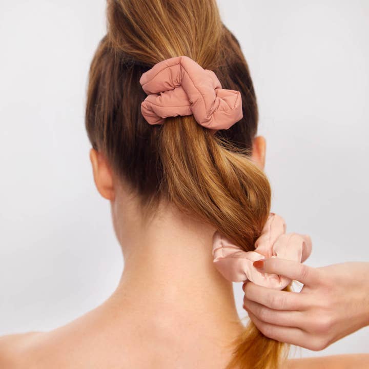 KITSCH - Vendita all'ingrosso Scrunchie - Donna - Set di 3 elastici a forma di nuvola in tessuto riciclato - Palissandro