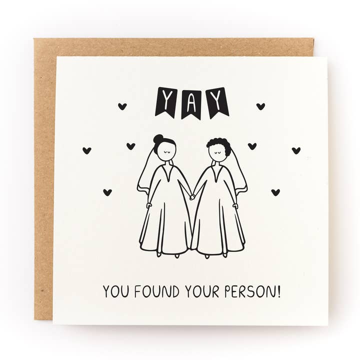 You Found Your Person (Bride/Bride) Wedding Card for wholesale by Kwohtations