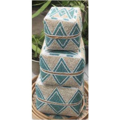 The Winding Road - Wholesale Jewelry Box/Organizer - Jewelry Box from Bali - Set 3, Blue and White - 50% OFF!
