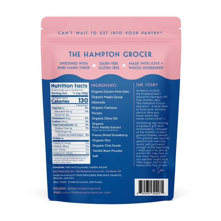 The Hampton Grocer Granola - Wholesale Granola - LIMITED BATCH: Vanilla Bean Strawberry Granola3