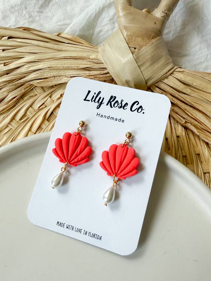 Coral Shells with Pearls for wholesale by Lily Rose Co.