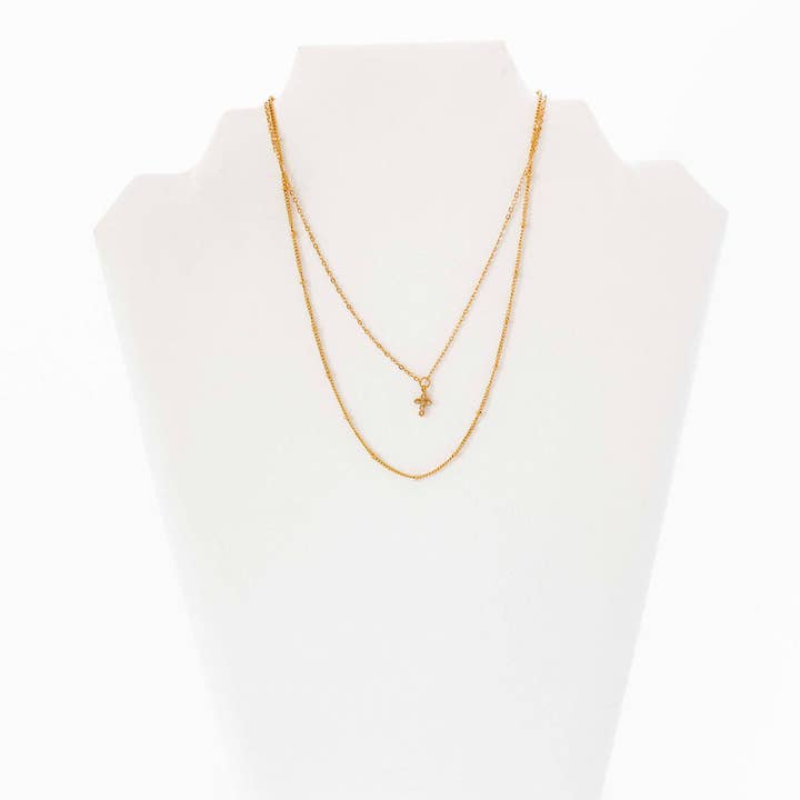 LINNY CO - Wholesale Pendant/Charm Necklace - Necklace - Carly Cross Gold9