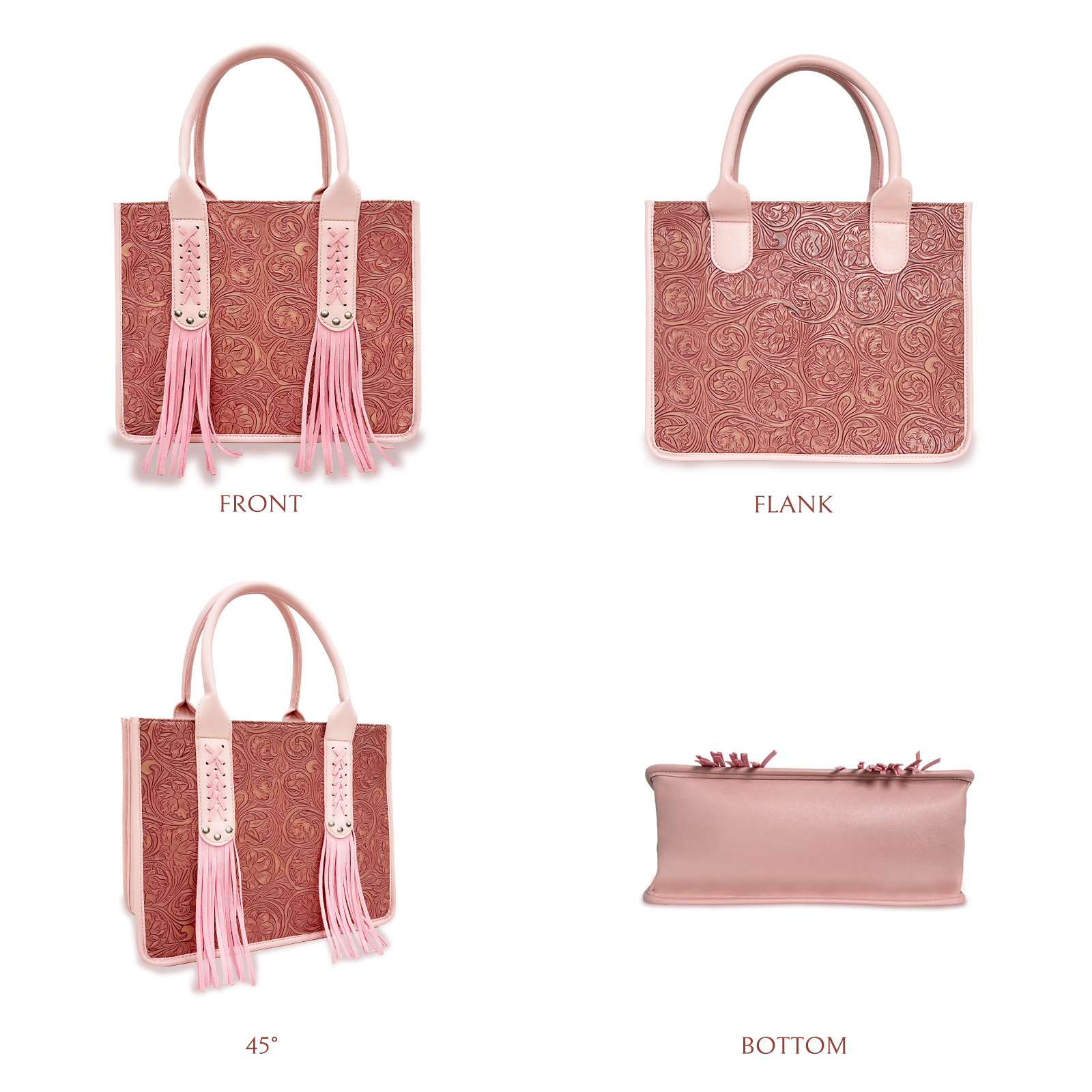 sassy kids palace - Wholesale Tote Bag - Women's - Flower Pattern Western Tote Bag with Fringe1