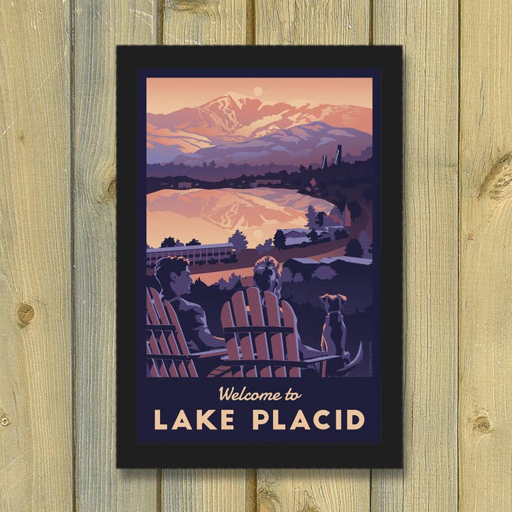 Lionheart Graphics – wholesale Poster – Lake Placid Adirondack Travel Poster | Vintage Retro NY ADK0