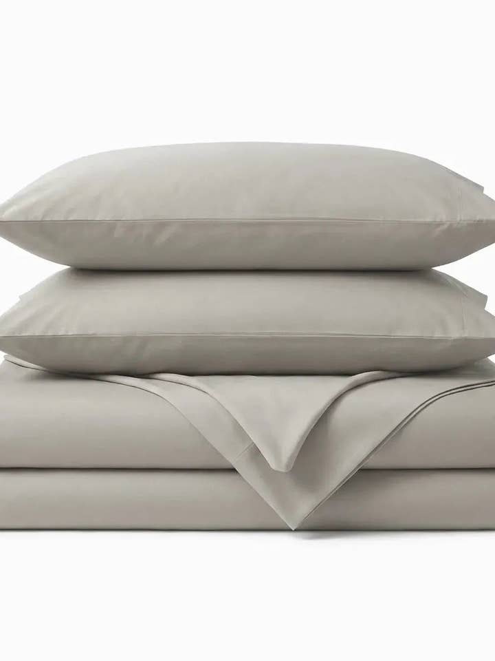 Conjunto de Lençóis Sólidos Cinza Ostra por atacado de Thread To Form