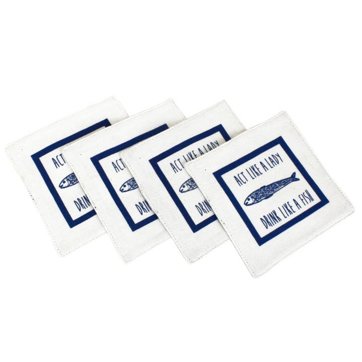 Beachcombers - Wholesale Coasters - SALE Drink Like A Fish Coaster Set 4