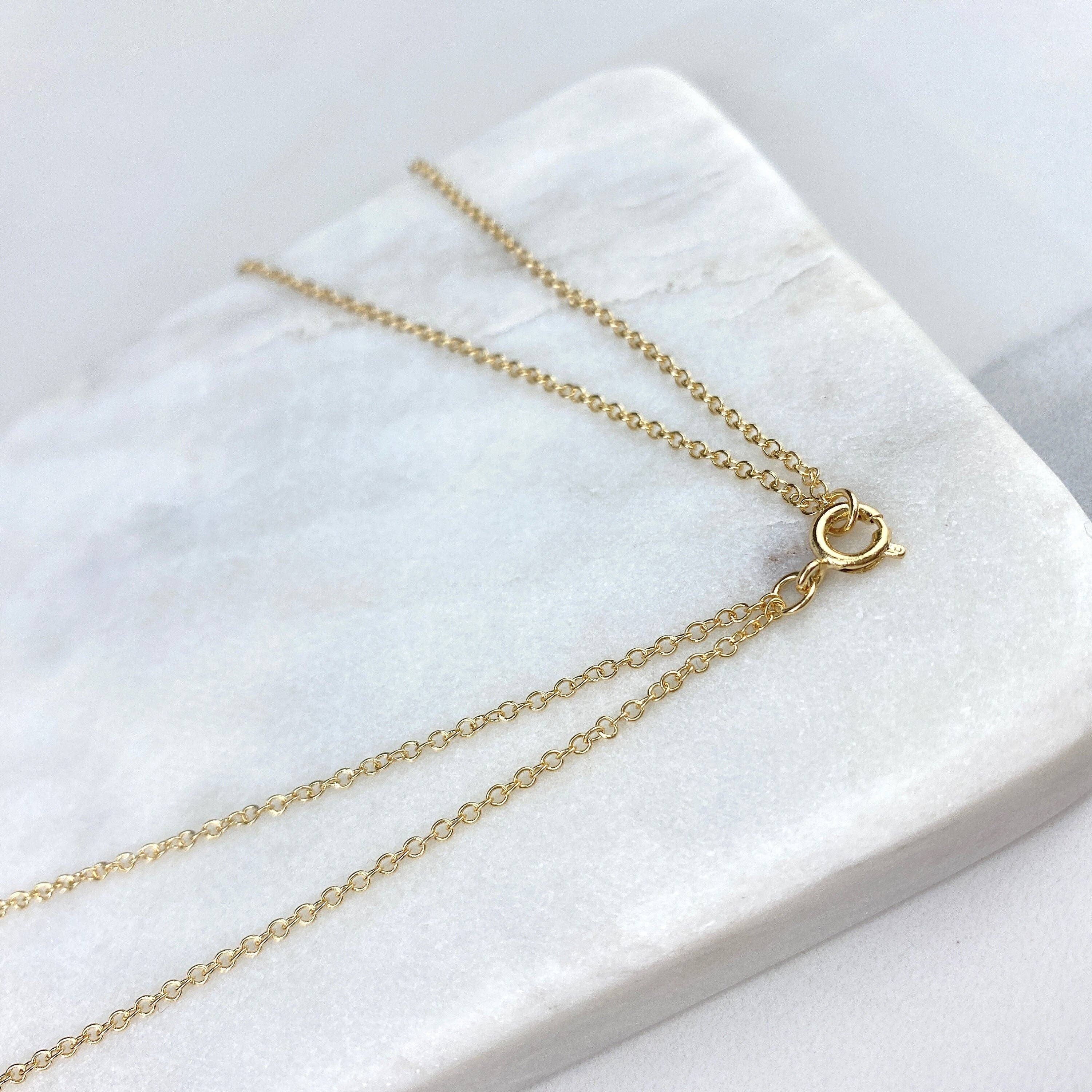 Luxus Accessories - Wholesale Pendant/Charm Necklace - 18k Gold Filled Scapular Mounted Double Chain Necklace1