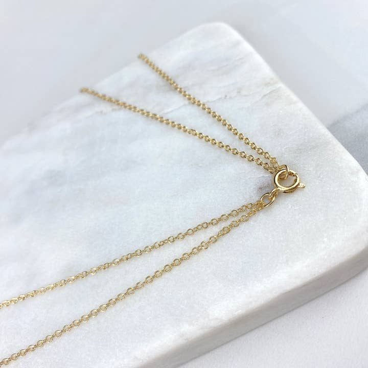 Luxus Accessories - Wholesale Pendant/Charm Necklace - 18k Gold Filled Scapular Mounted Double Chain Necklace1