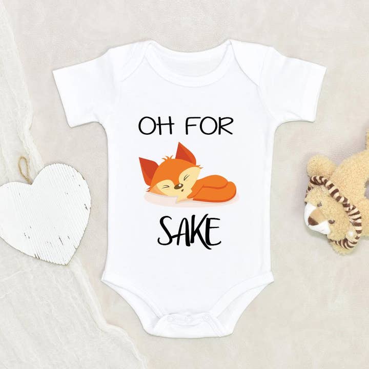 Oh For Fox Sake Baby Onesie - Cute Baby Fox Baby Onesie - Baby Onesie - Fox Onesie- Funny Baby Clothes for wholesale by NewBabyWishes