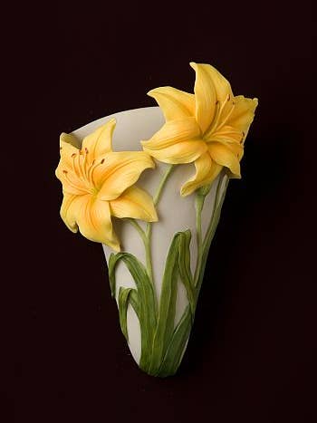 Daylily Wall Vase (2 PK) for wholesale by Ibis and Orchid Design