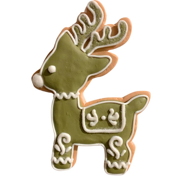 SAGE GINGERBREAD DEER COOKIE ORNAMENT 4" for wholesale by David Christopher's Collection