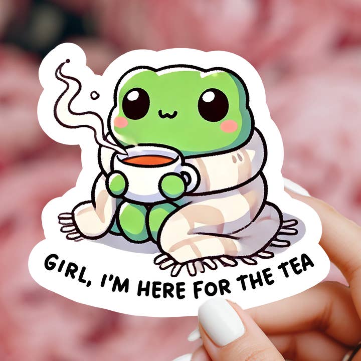 Adesivo Frog Tea per la vendita all'ingrosso da parte di Luna Beam Creations