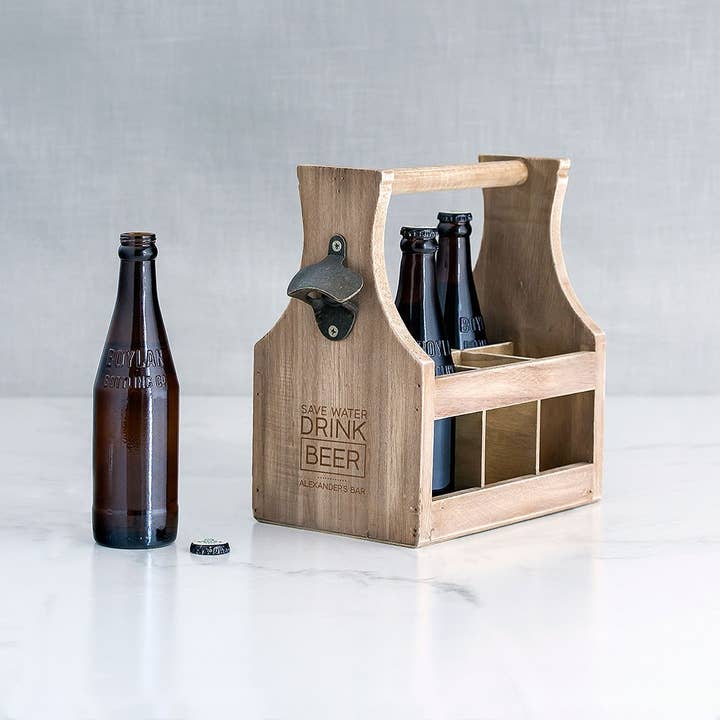 Weddingstar Inc. – wholesale Beer/wine caddy – Beer Caddy With Opener - Save Water Drink Beer