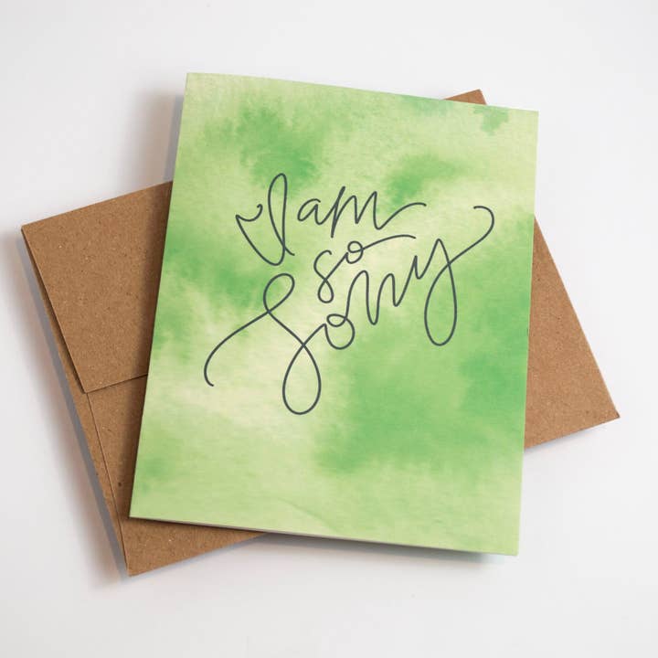 I Am So Sorry - Carta ad acquerello per la vendita all'ingrosso da parte di The Woven Pen