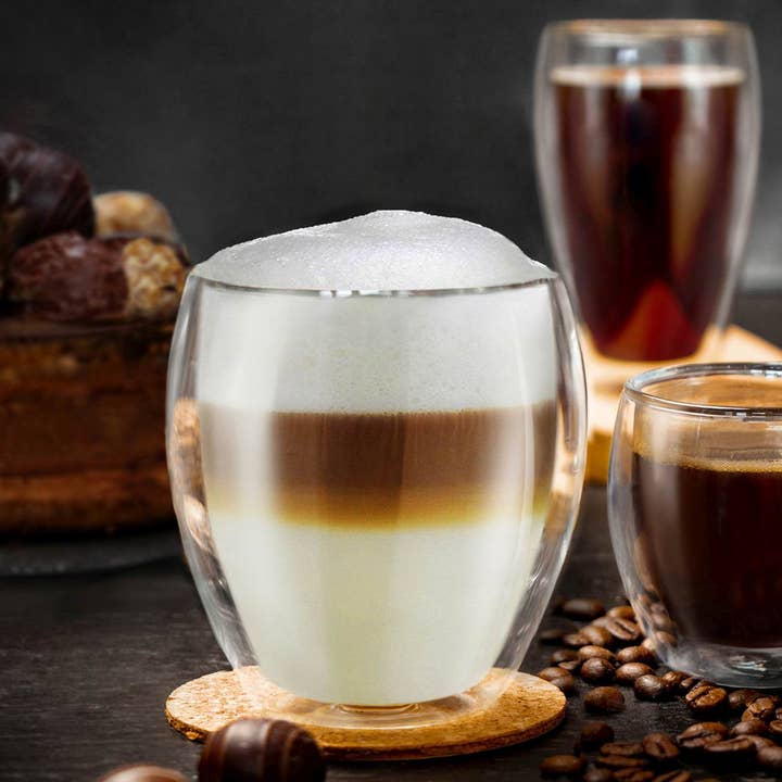 Creano – wholesale Kaffe-/Tékopp – Värmeglas glödlampa 400 ml; set om 2