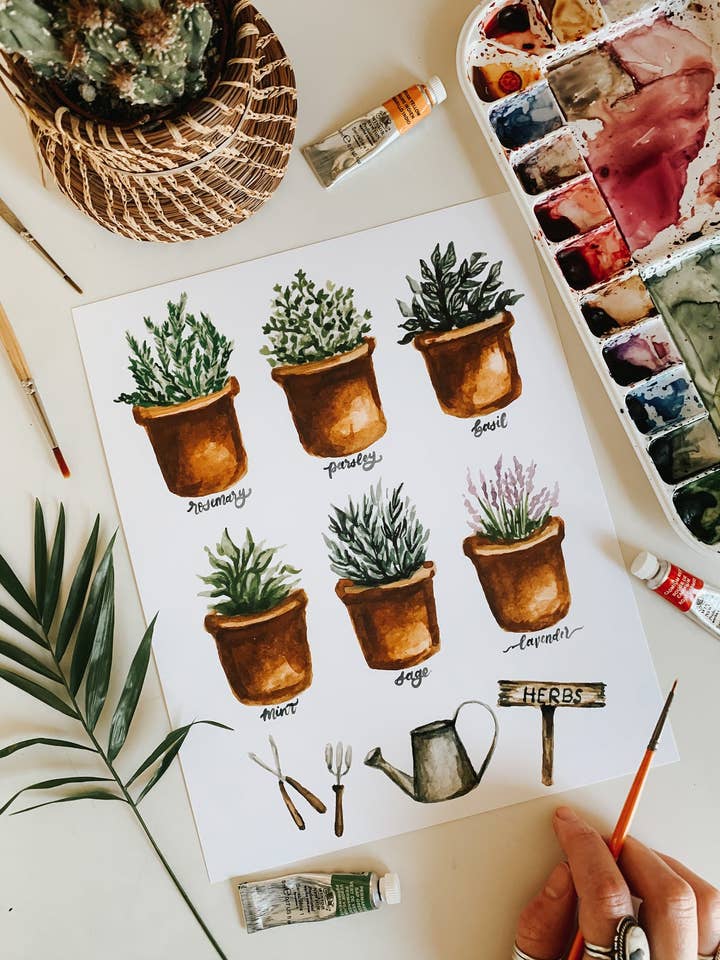 Herb Have Spring Print for engroshandel hos MacaelaMade