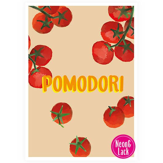 Pomodori | Neon Postcard for wholesale by Hey!Cards GmbH & Co. KG