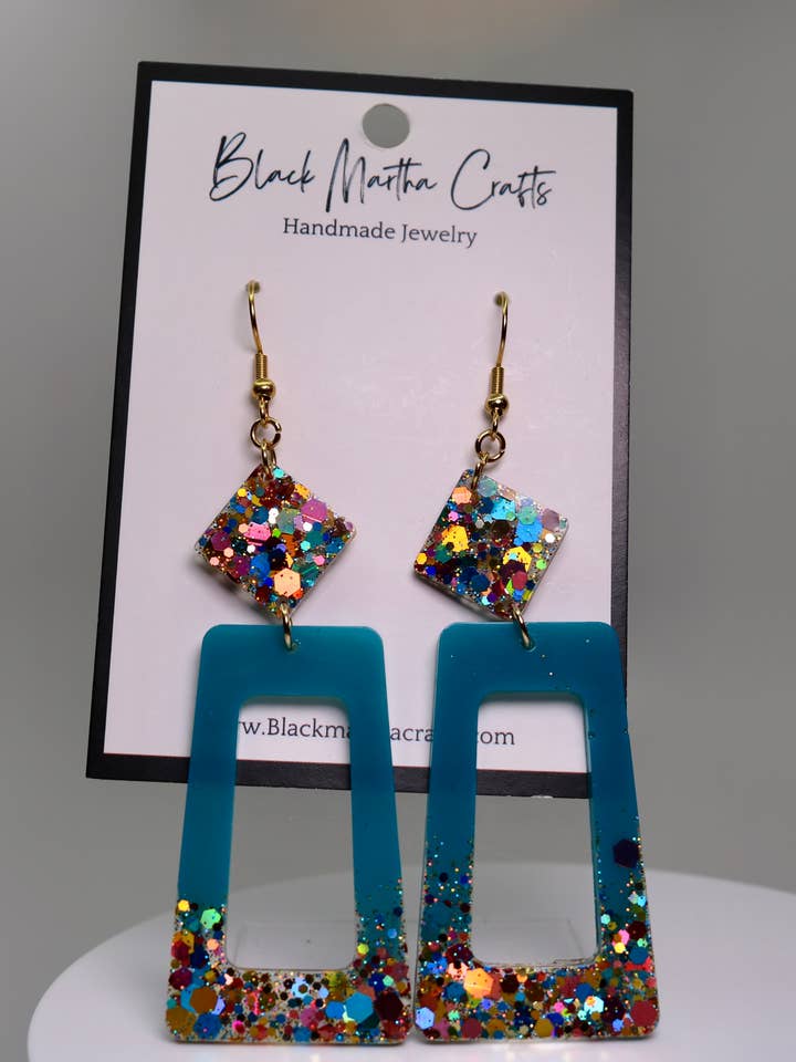 Ocean Vibes Glitter Hartsmycken i Harts för wholesale av Black Martha Crafts