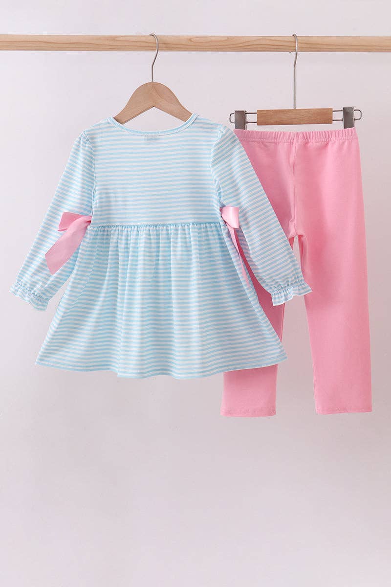 Mom & Co. – Engroshandel Top- og buksesæt – til børn – Blå bjørn fransk knude bukser sæt5