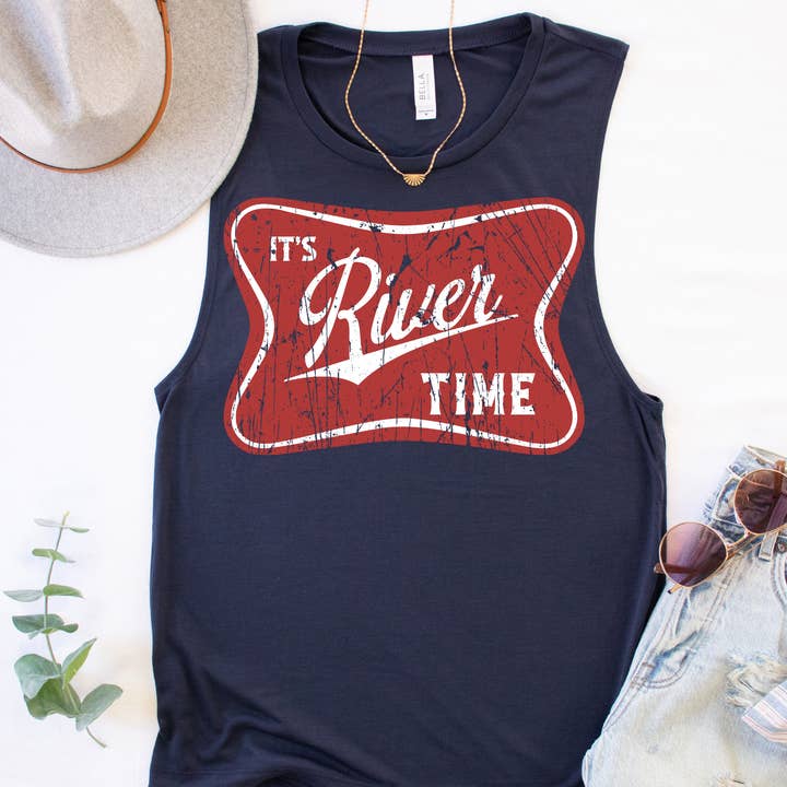 Camiseta sin mangas de verano Its River Time para venta al por mayor de ZZ Threadz