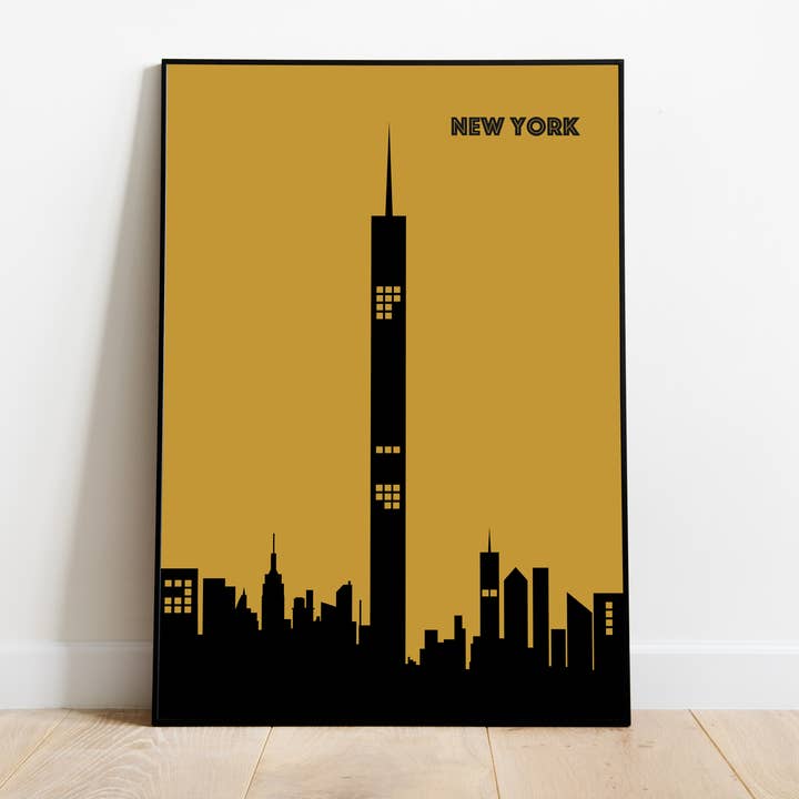 Reisprint uit New York City, minimalistische NYC-poster uit de jaren 60 voor wholesale door Jaffa Orange