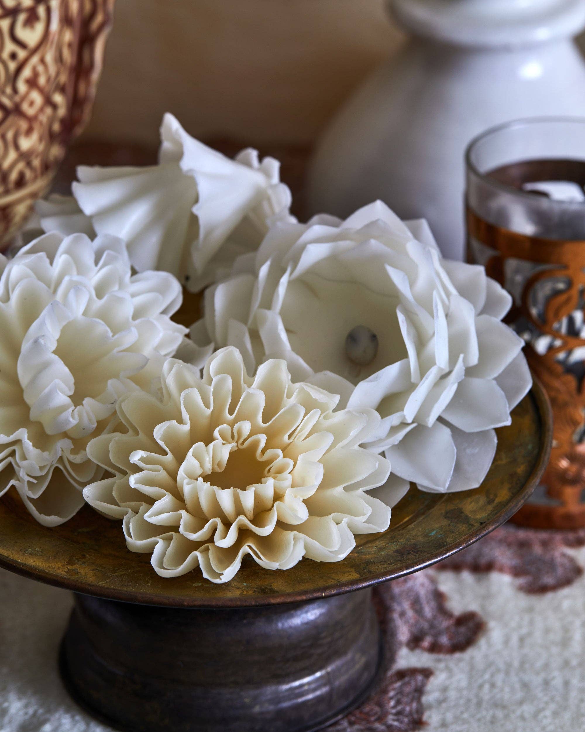 El Shoppo - Wholesale Tapered Candle/Candlestick - White Flower Candle5