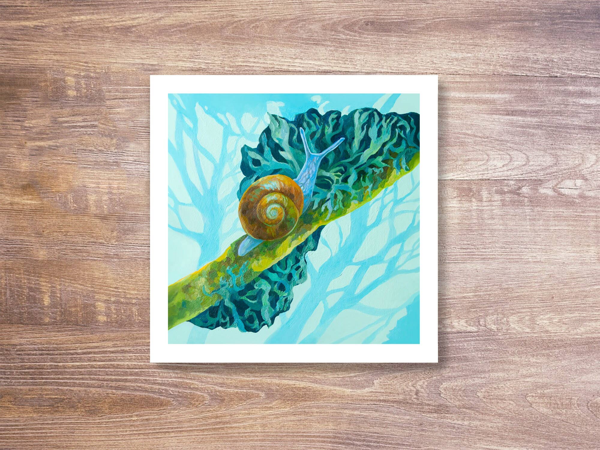 Marigold Art Studios - Wholesale Art Print - Snail & Lichen Forest Wildlife Art Print