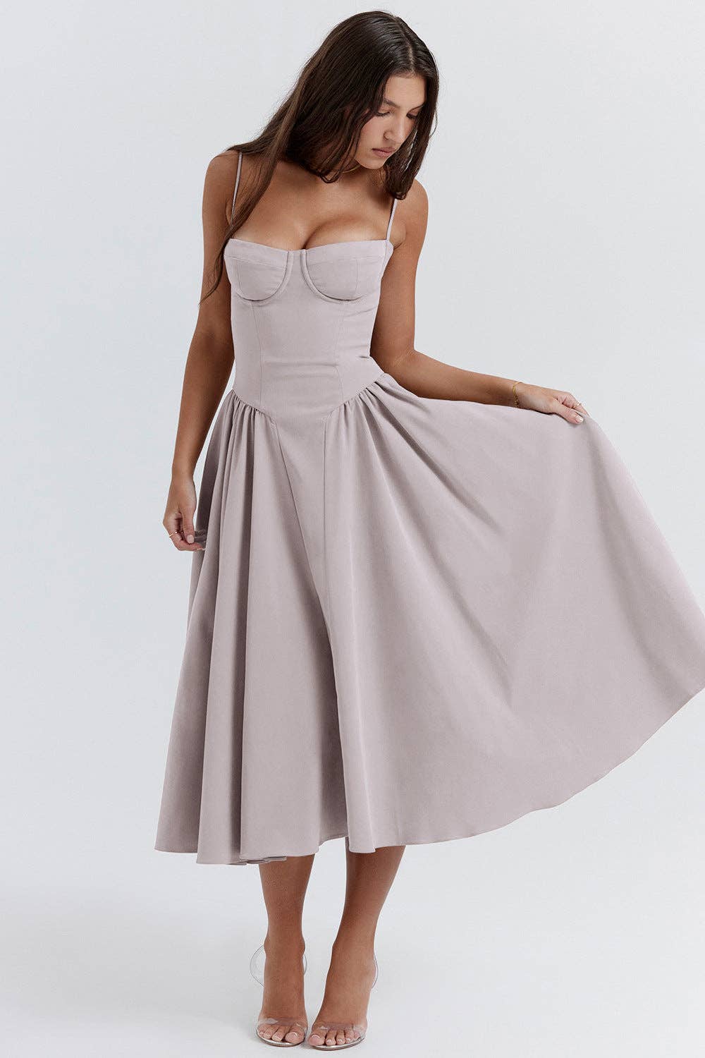 Sweetkama - Wholesale Dress - Women's - String Shoulder Solid & Floral Ladies Dress 2552869