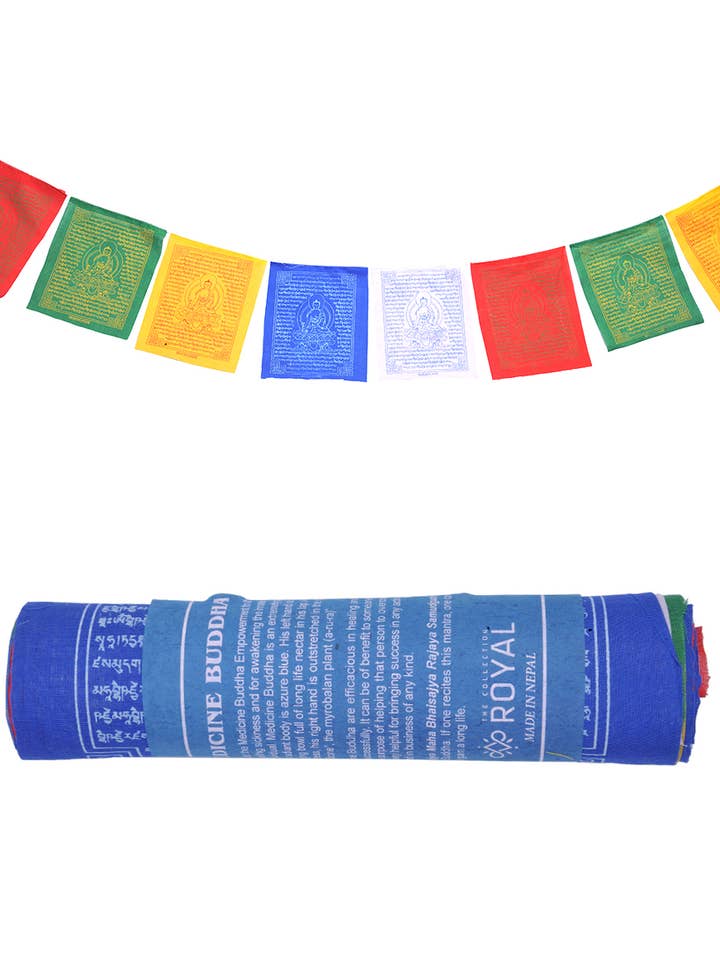 Medicine Buddha gebedsvlag voor wholesale door The Collection Royal / Royal Handicrafts